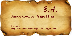 Bendekovits Angelina névjegykártya